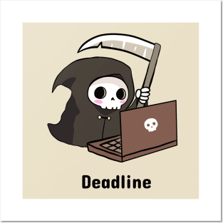 Cute grim reaper on a deadline Posters and Art